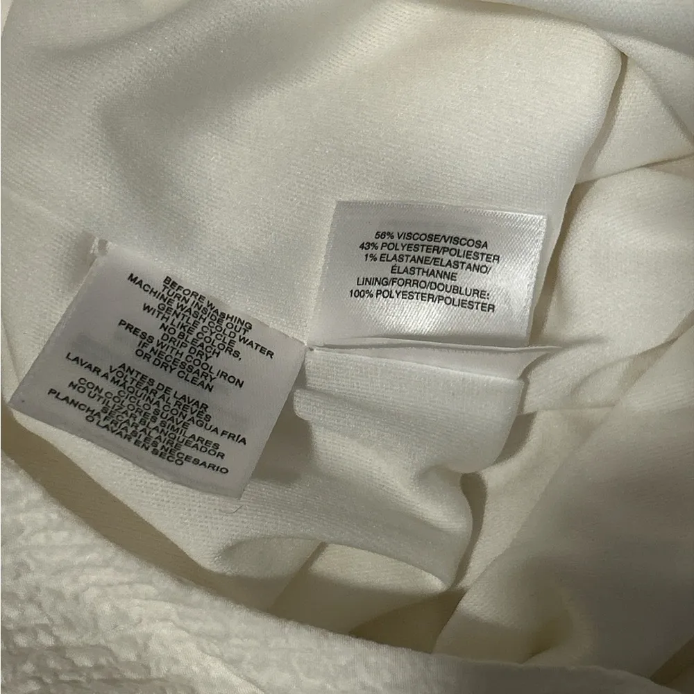 Anne Klein Women's Shell White V-Neck Self Tie Belt Sleeveless Dress Size 6 - Image 2