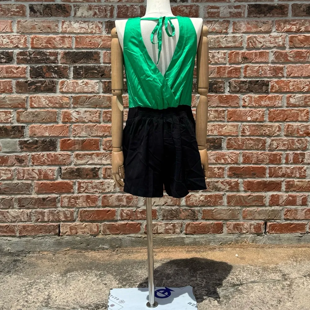 Vero Moda green and black beaded romper / M / New with tags - Image 11