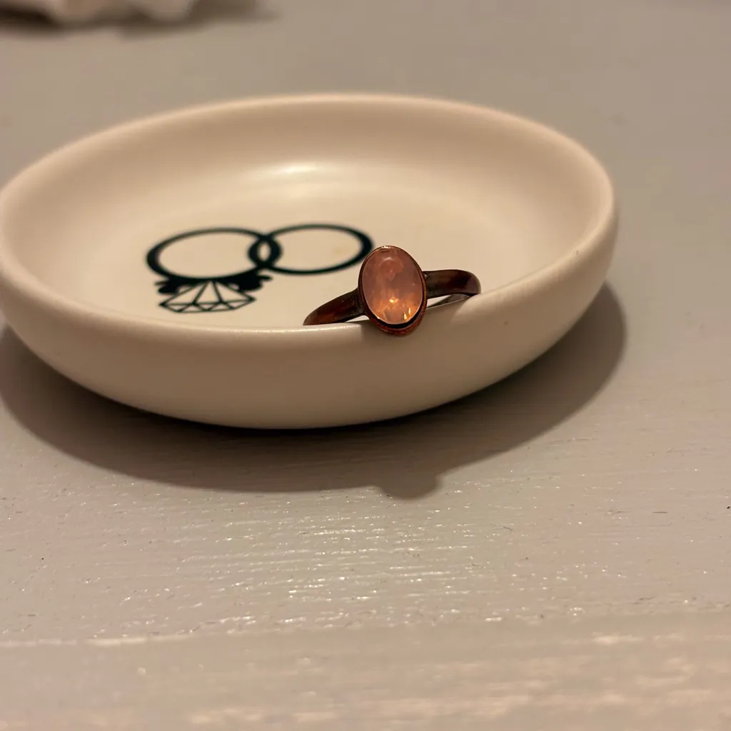 Customade Pink Gemstone Copper Ring Orange - Image 2
