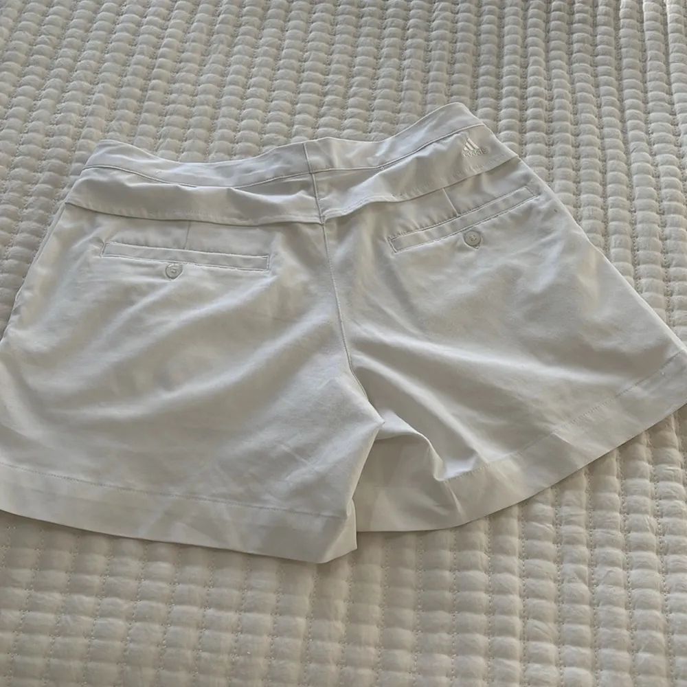 Adidas White Stretch Chino Shorts Size 2 - Image 2