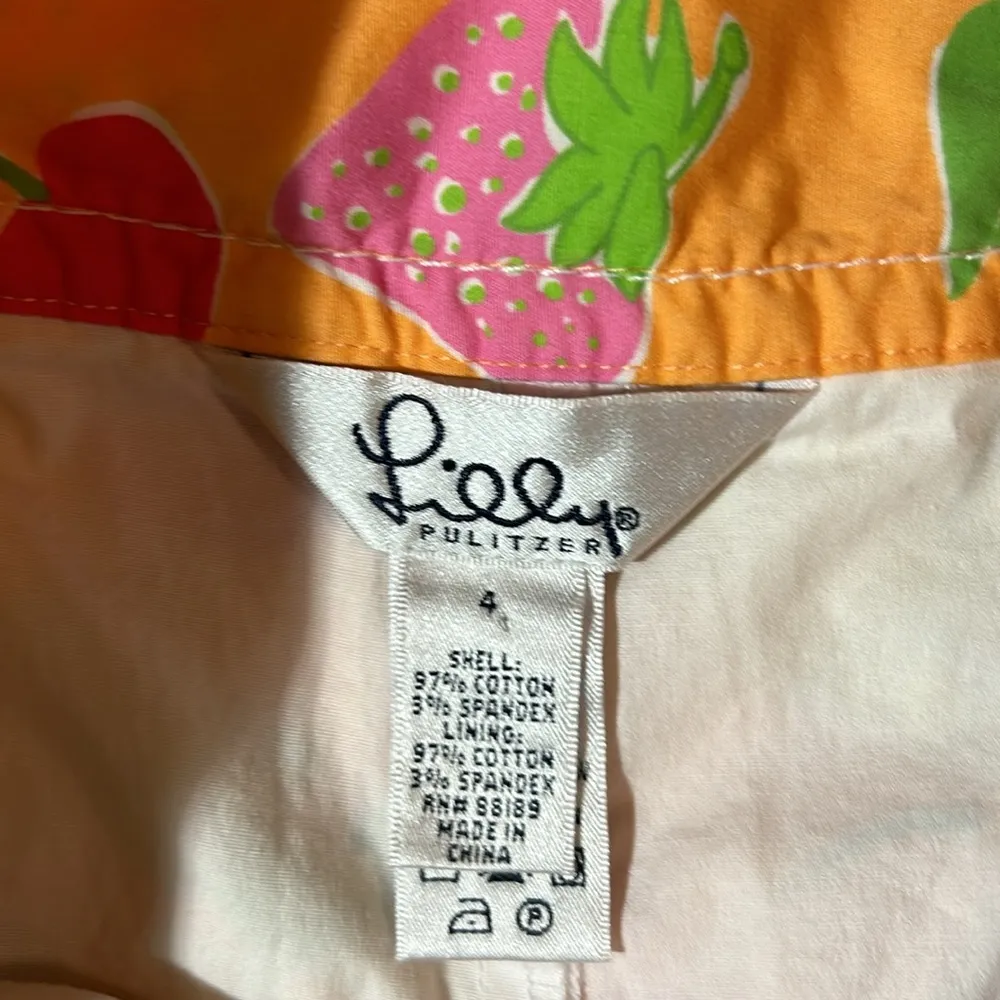 Lilly Pulitzer Women’s Fruit Print Skort W/Scallop Front Pockets Size 4-EUC - Image 2