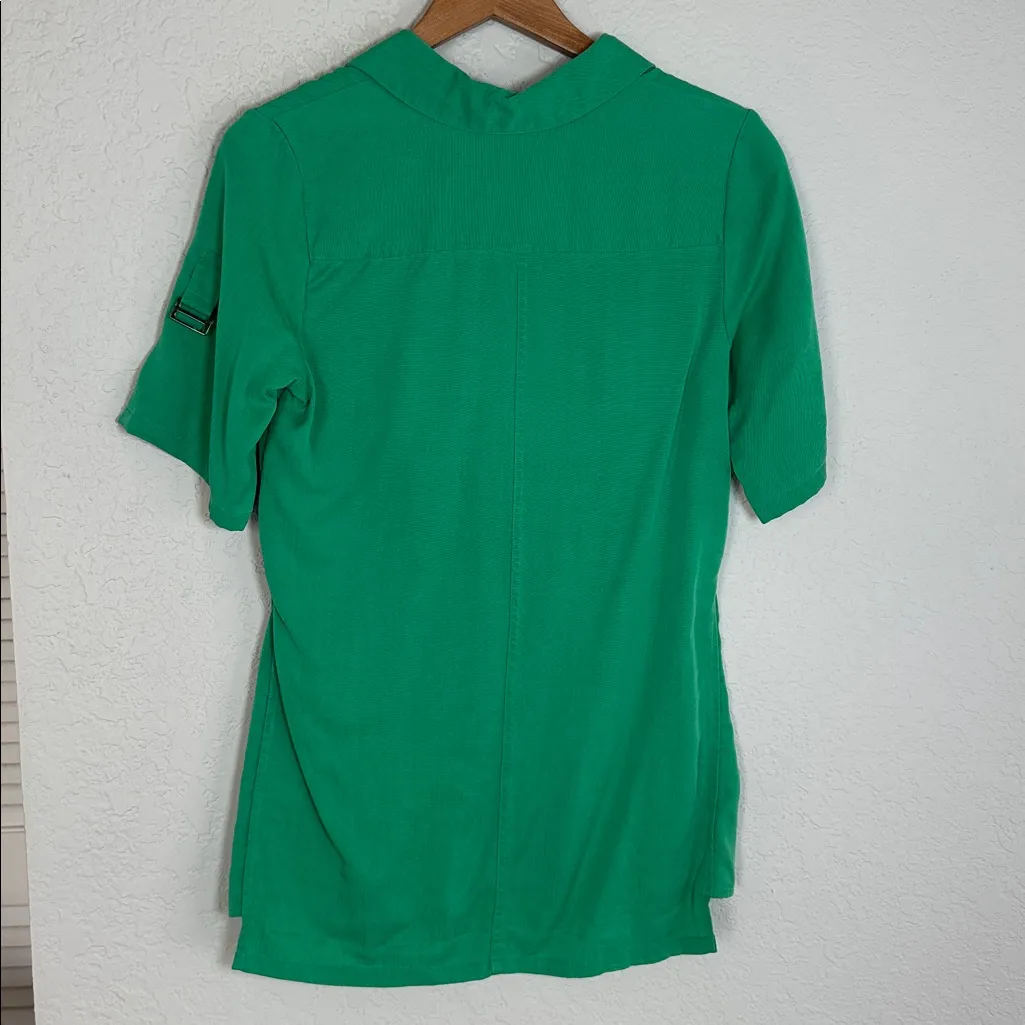 Soft Surroundings Kelly Green Tencel Shirt Short Sleeve Lyocell Tunic St Patrick - Image 5