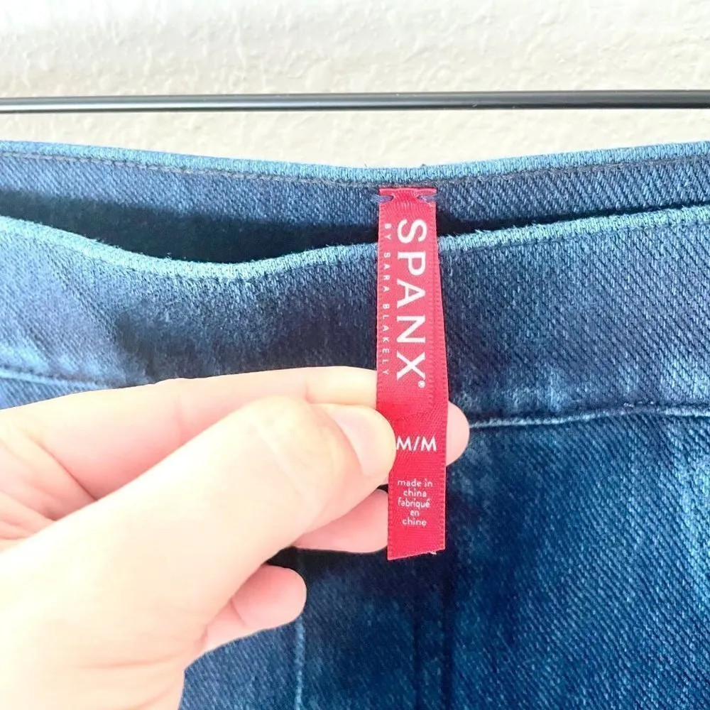 Spanx Dark Blue Jean-ish Ankle Leggings in Twilight Rinse Size M 20018R - Image 3