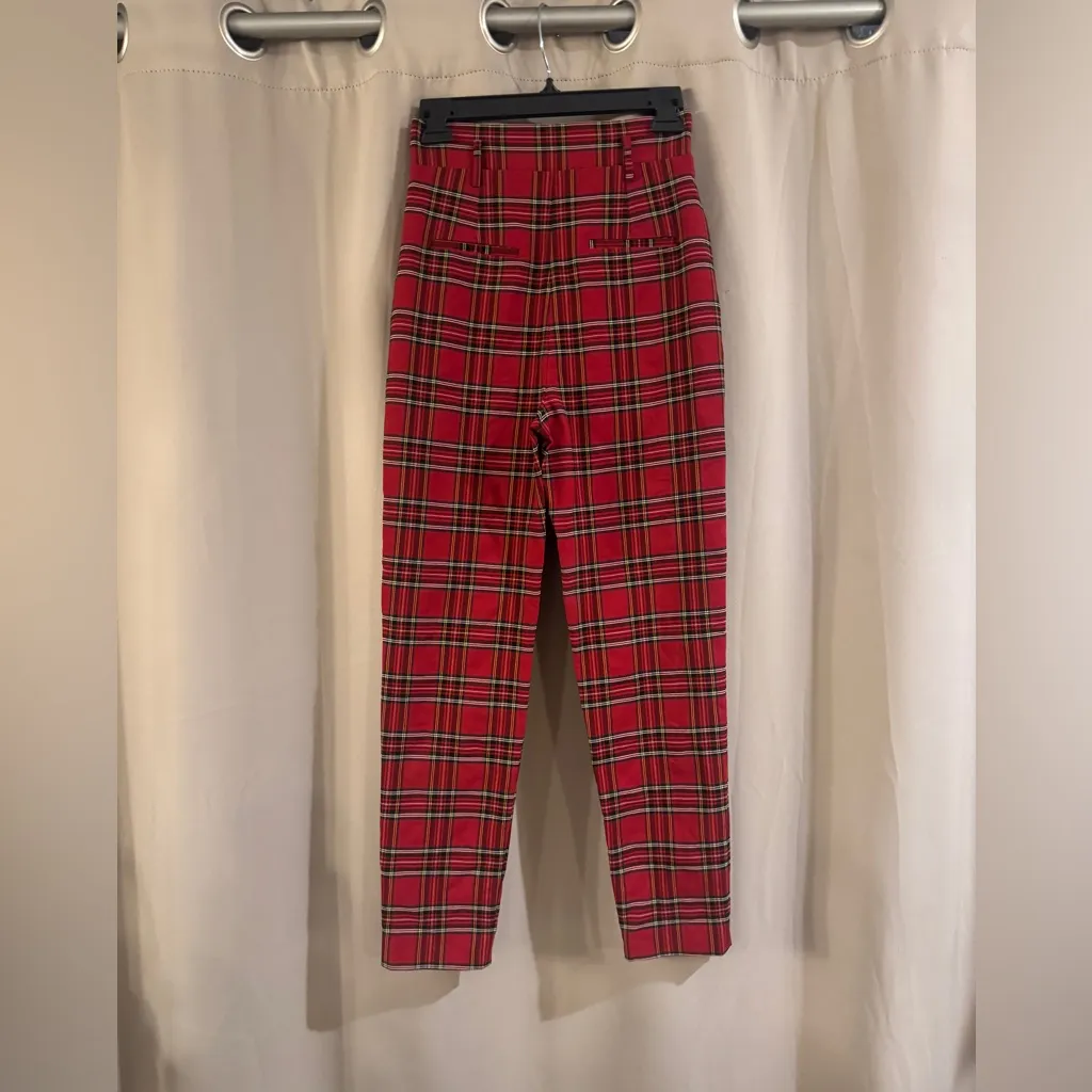 Antonio Melani Red Plaid High Rise Pants - Image 2