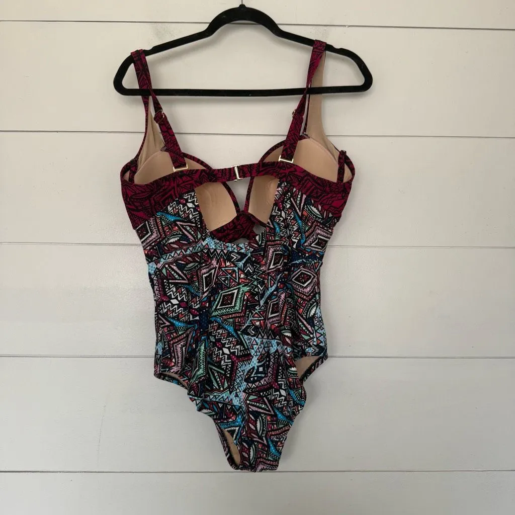 Swimsuits For All Women’s 14 Aztec Crossover One Piece Swim - Image 2