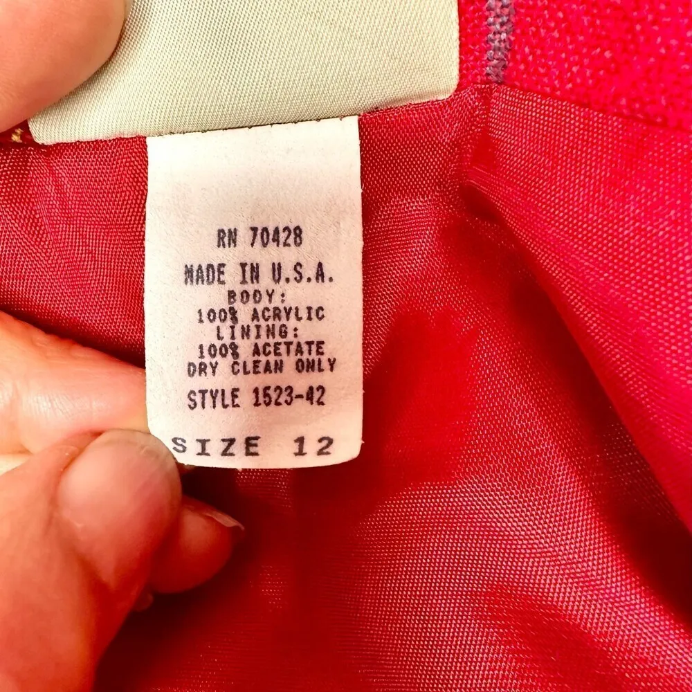 Pine Cove Vintage Red Wallace Tartan Plaid Midi Skirt Button Front Size 8 - Image 7