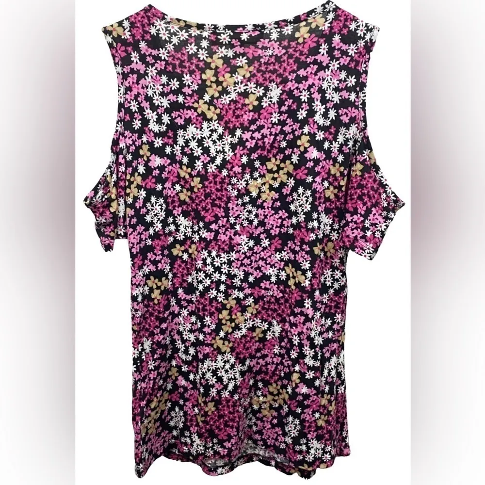 Michael Kors Floral Sleeveless Cold-shoulder Blouse - Image 2