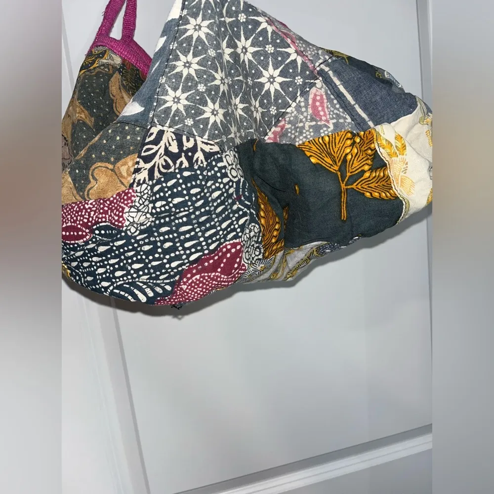 NWT Tangerine Temple Mixed Fabric Patched Boho Shoulder Mini Bag - Image 8