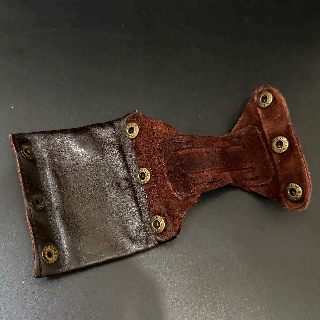 Vintage Handcrafted Brown Soft Leather Snap Button Wrist Wallet - Image 14