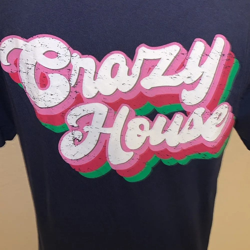 Bella Canvas Crazy House Paris Texas Western Navy blue short sleeve shirt - Image 5