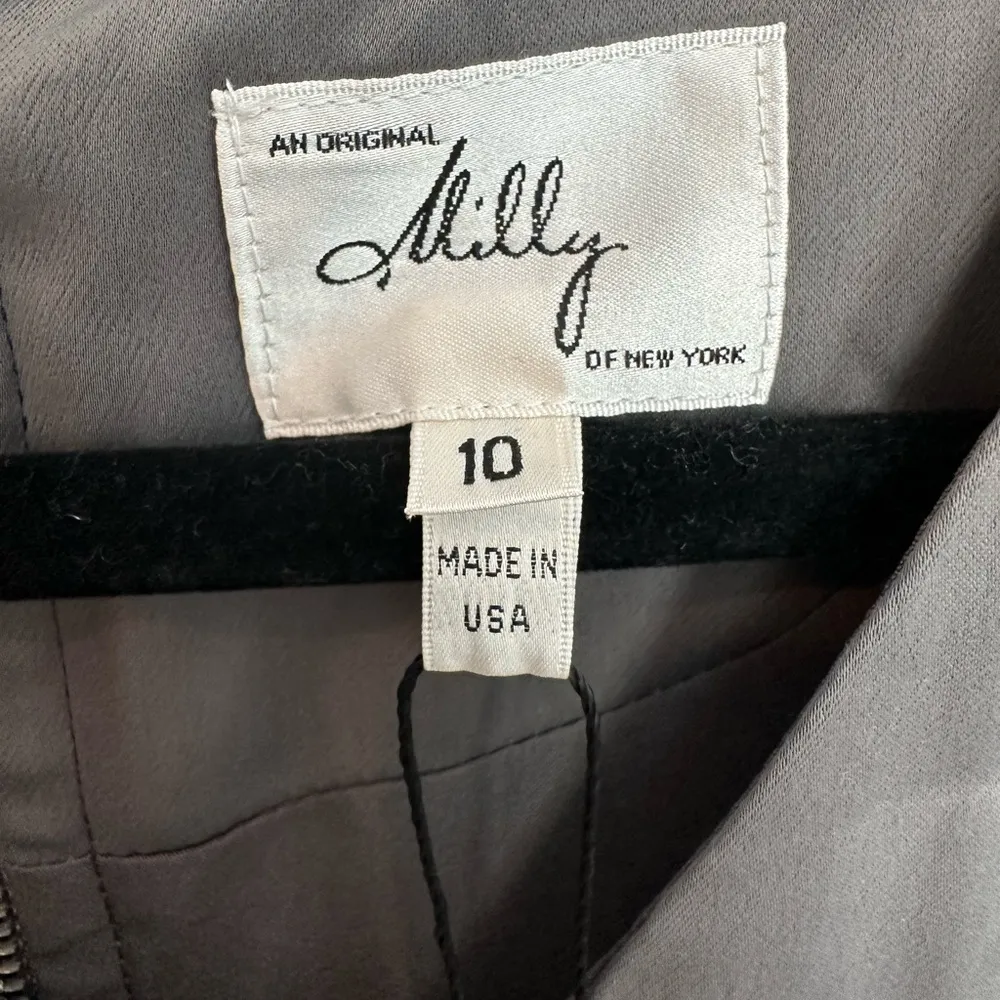 An Original Milly of New York Silver Gray Sleeveless Peplum Dress Size 10 NWT - Image 7