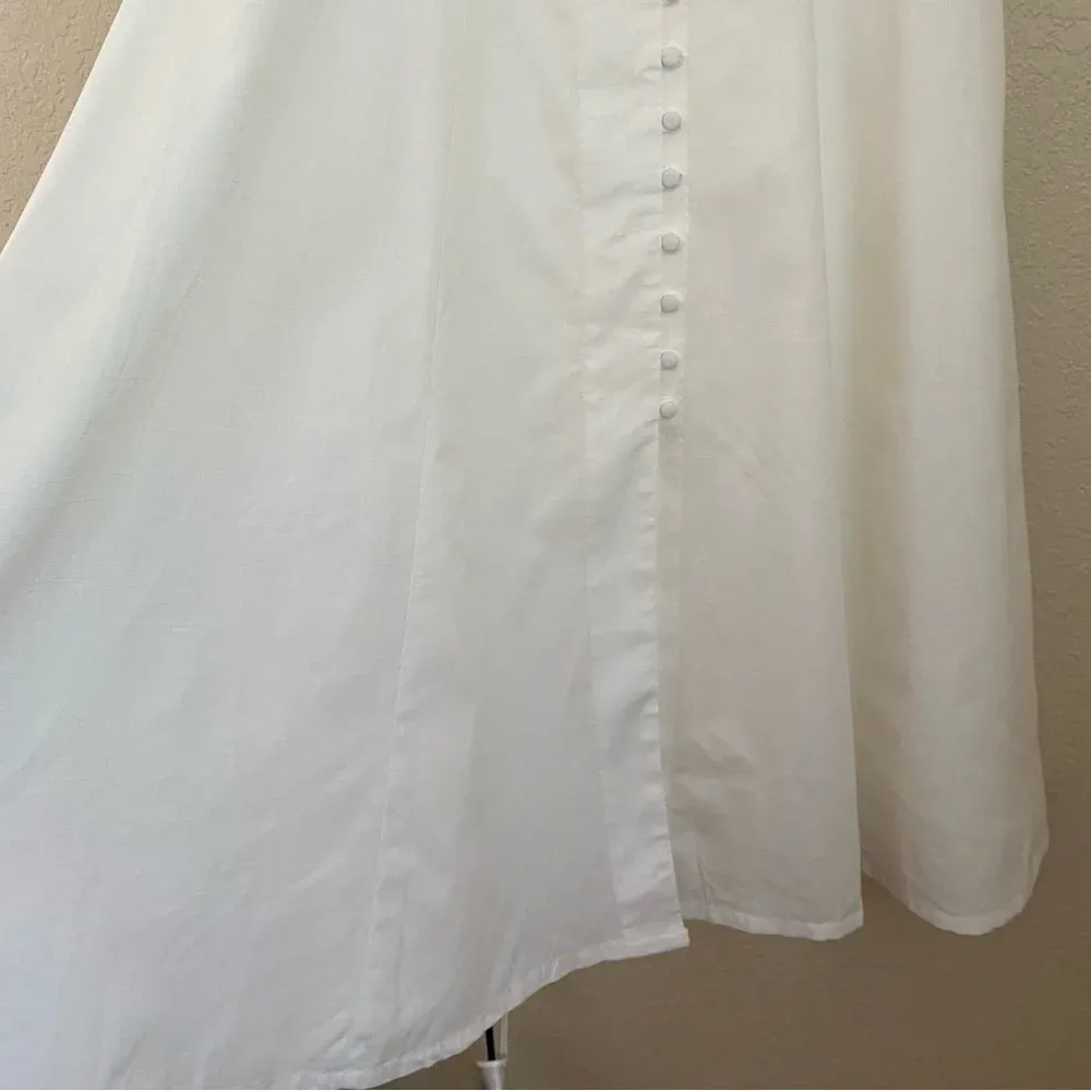 House of CB 'Ellery' Linen Puff Sleeve Sundress midi white‎ NWOT M - Image 8