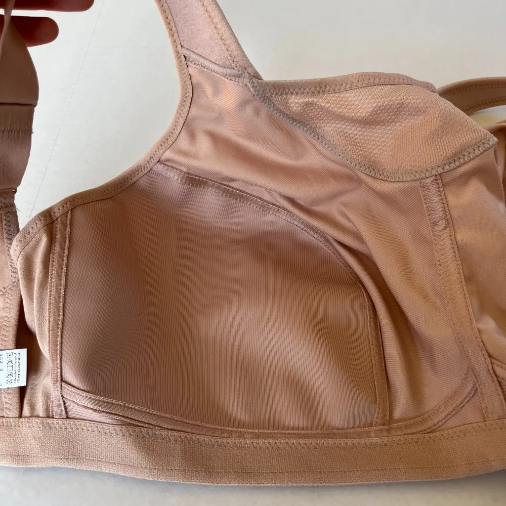 Glamorise Plus Sz 34 J Tan MagicLift Seamless Sports Bra Wireless Shaping - Image 8
