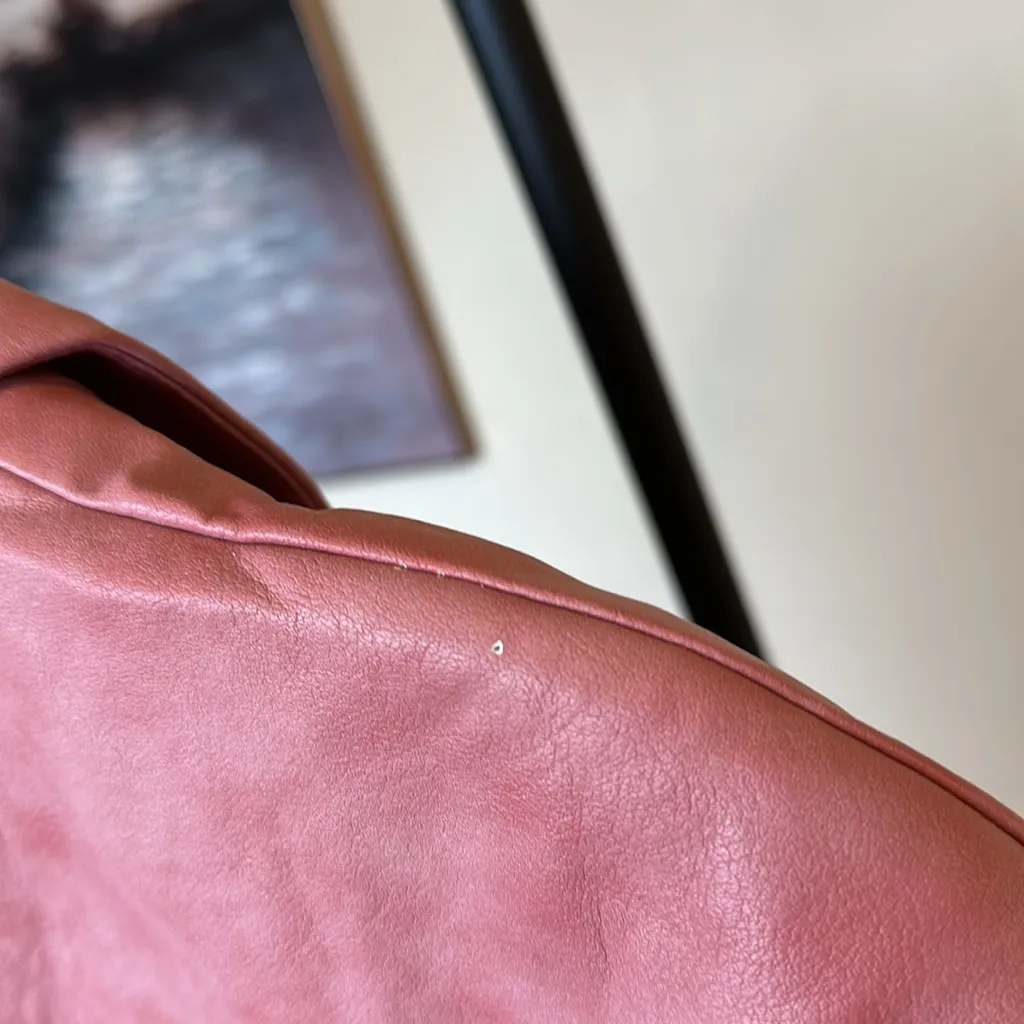 HOUSE OF CB 'Kiera' Warm Pink Vegan Leather Oversized Blazer NWOT size‎ M - Image 5