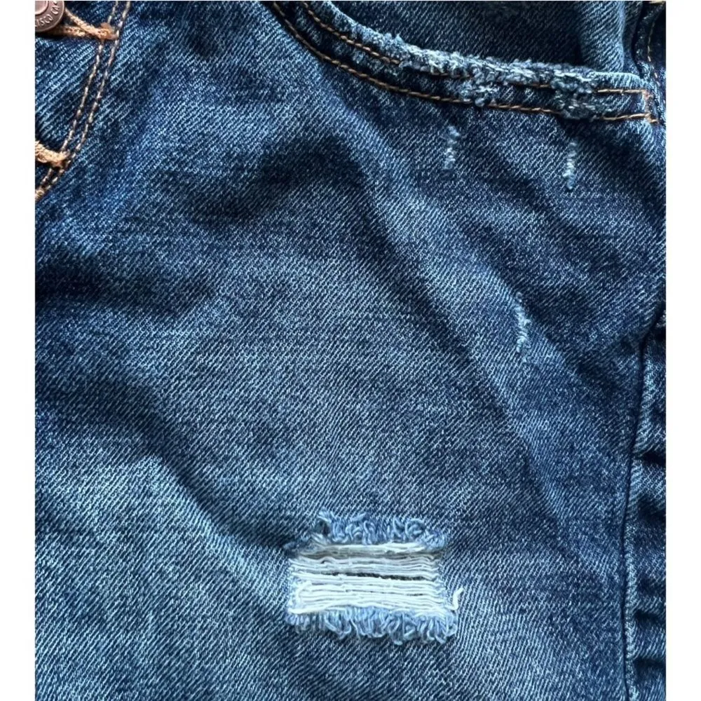 Short blue old navy front button extra hight waisted cut off size 14 - Image 6