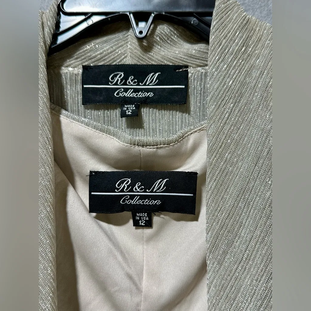 R&M Collection Champagne 2 piece sheath dress set Size 12 New With tags - Image 5