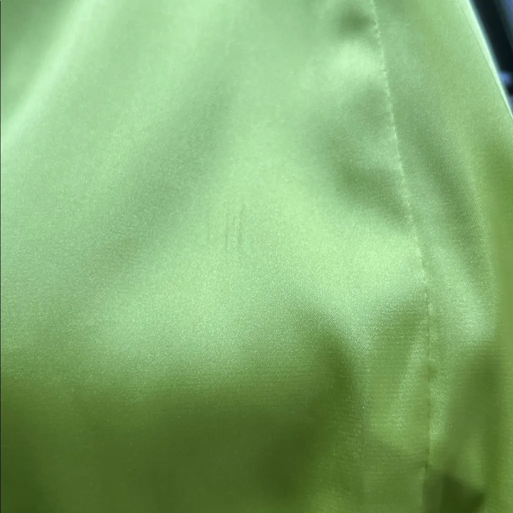 Meshki  Melody Neon Green Satin Mini Dress - Image 3