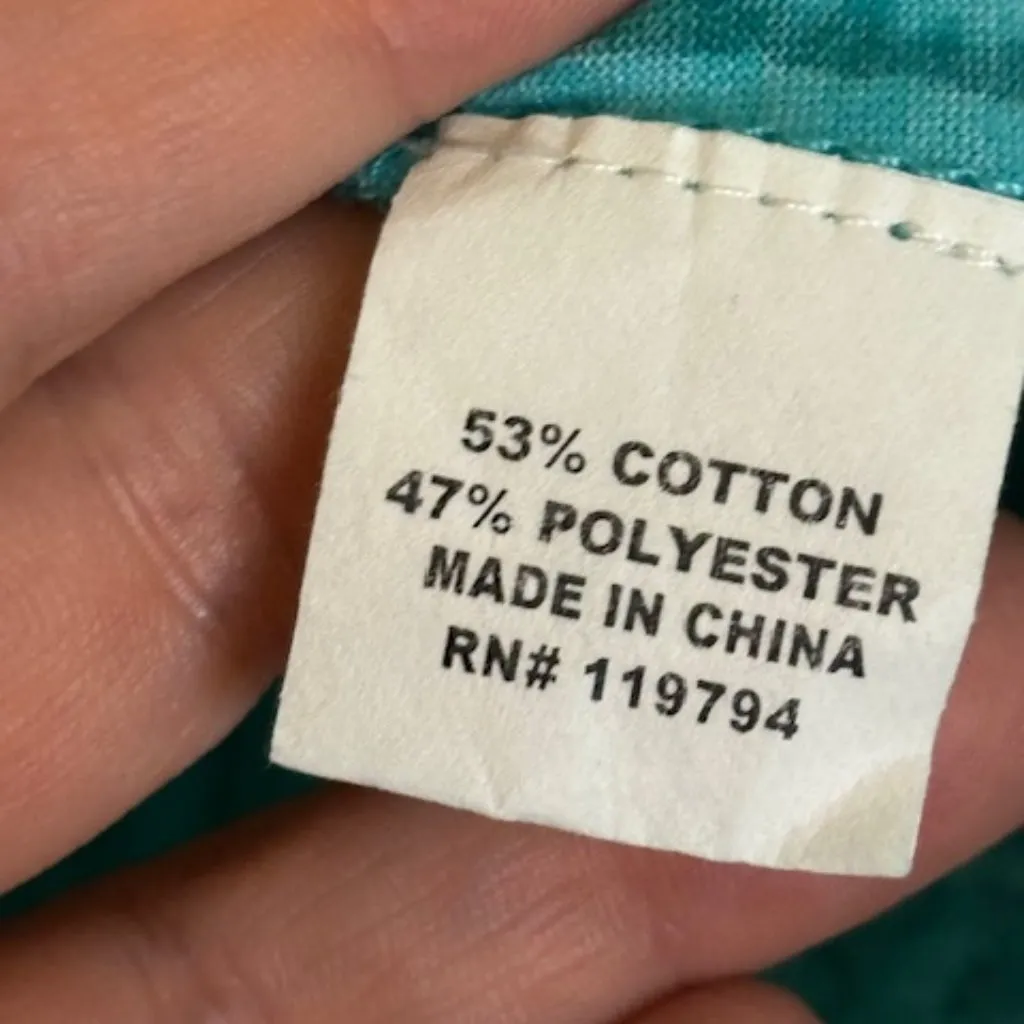 One World Blouse Women's Size XL‎ Aztec Western Sun lightweight Black Blue Green - Image 4