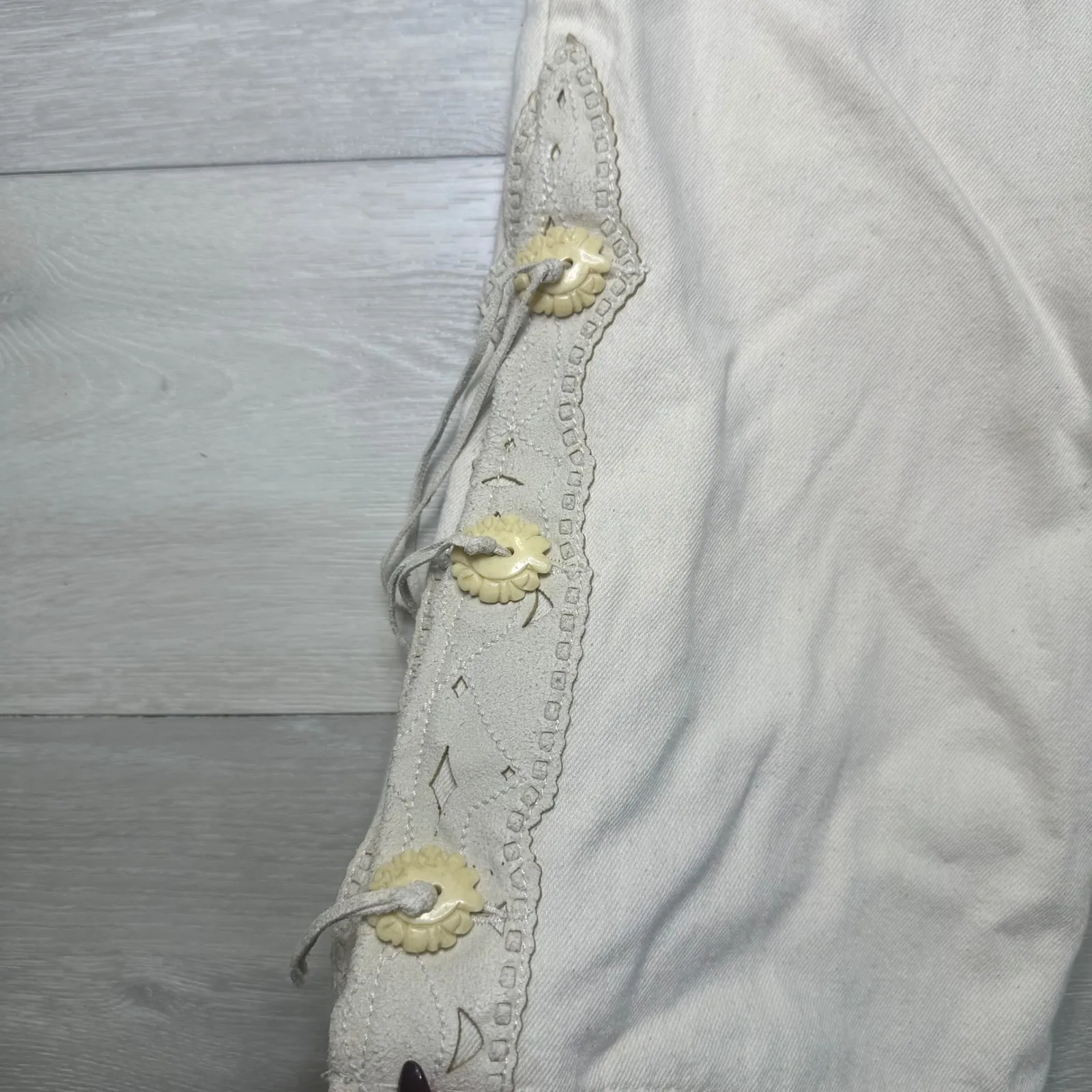 Ralph Lauren women's y2k vintage western cream bootcut equestrian fringe pant 12 - Image 6