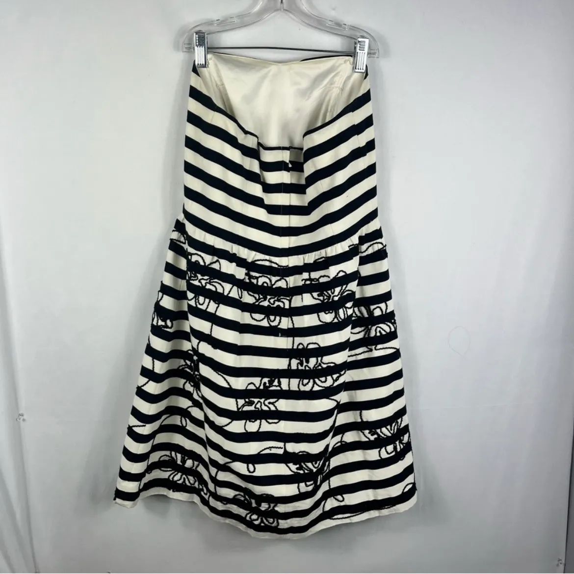 Payton Navy & White Striped Strapless Dress in Swizzle Stripe 6 - Image 4