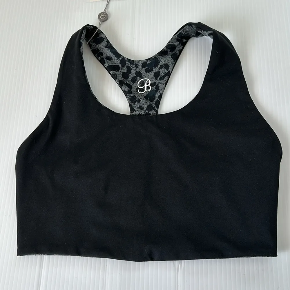 Bombshell sportswear  NWT Reversible Tank Bra Charcoal Leopard/Black, L - Image 4