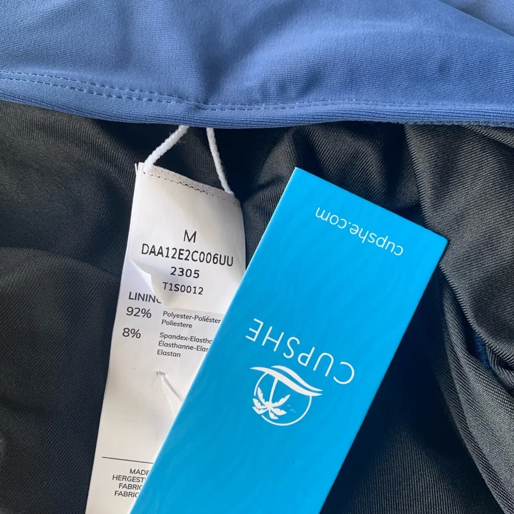 Cupshe Bianca Dusty Blue Plunge Halter 1 Piece Medium Swimsuit - Image 7