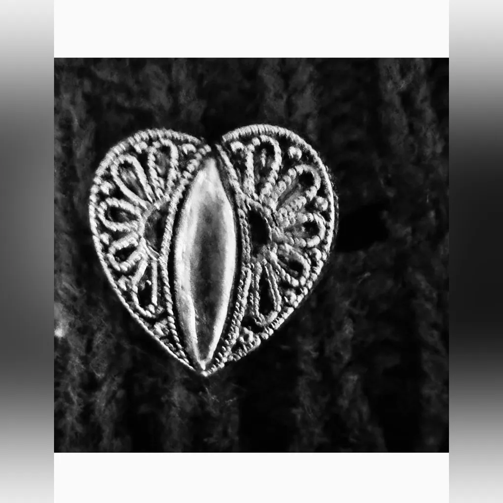 Vintage ASHLEY Hand knit cardigan Size L Hearts and Flowers cottagecore Blue Size L - Image 4