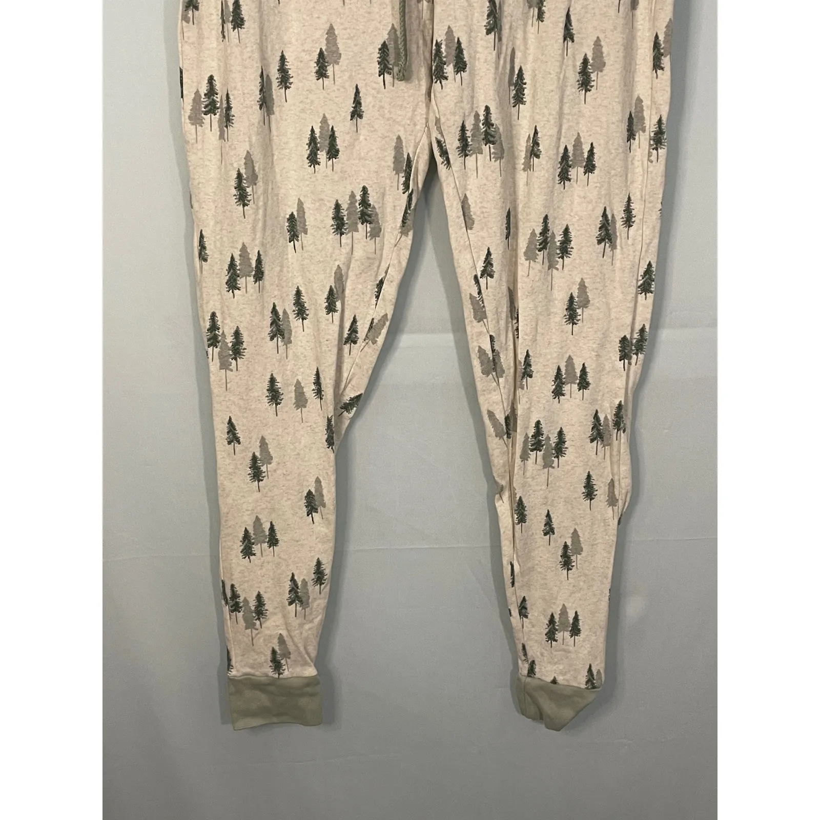 Honest Baby Clothing Womens Pajama Pants XL Beige Tree Print Drawstring‎ Lounge Green - Image 3