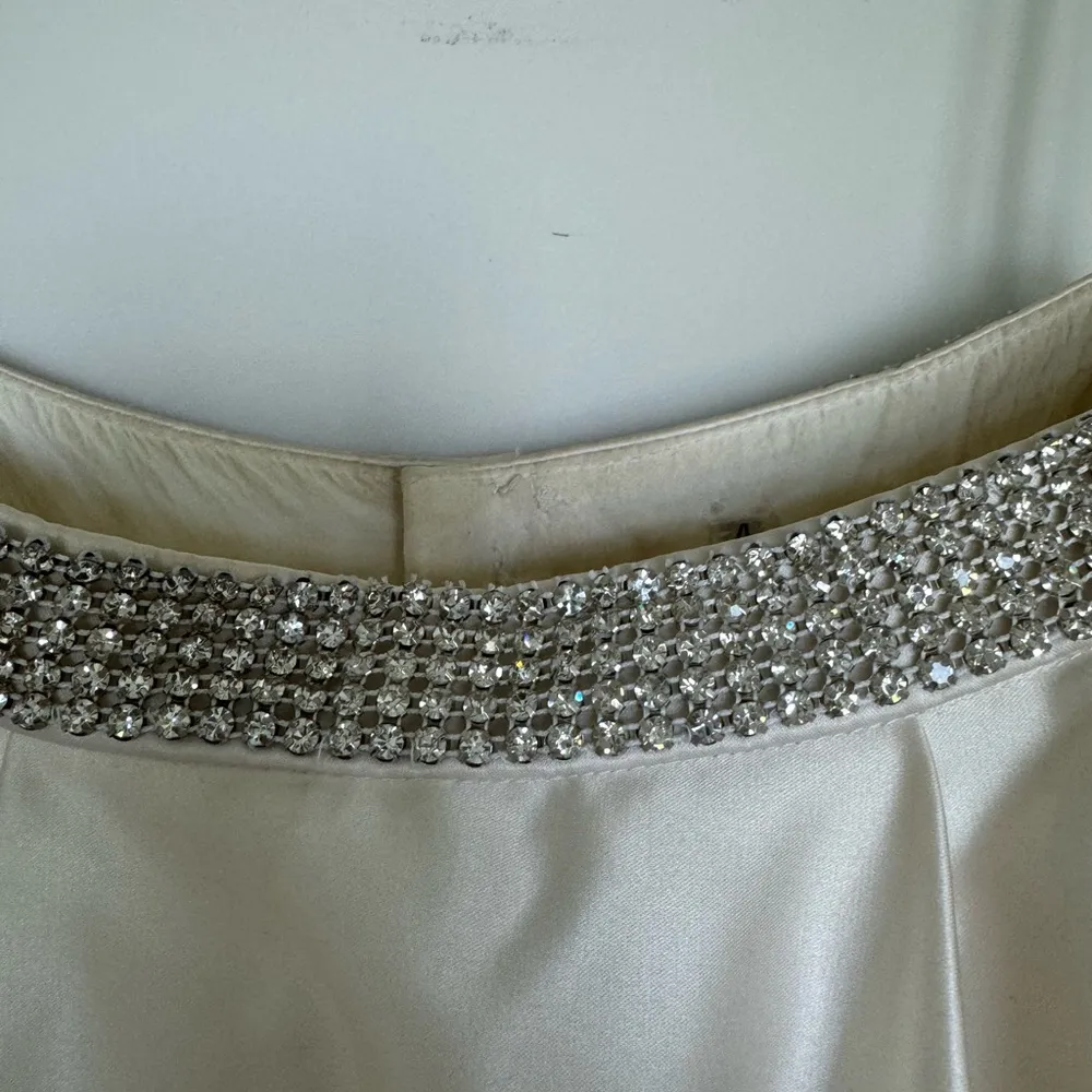 Sherri Hill 2 Piece White Satin Ball Gown for Prom or Wedding - Image 9