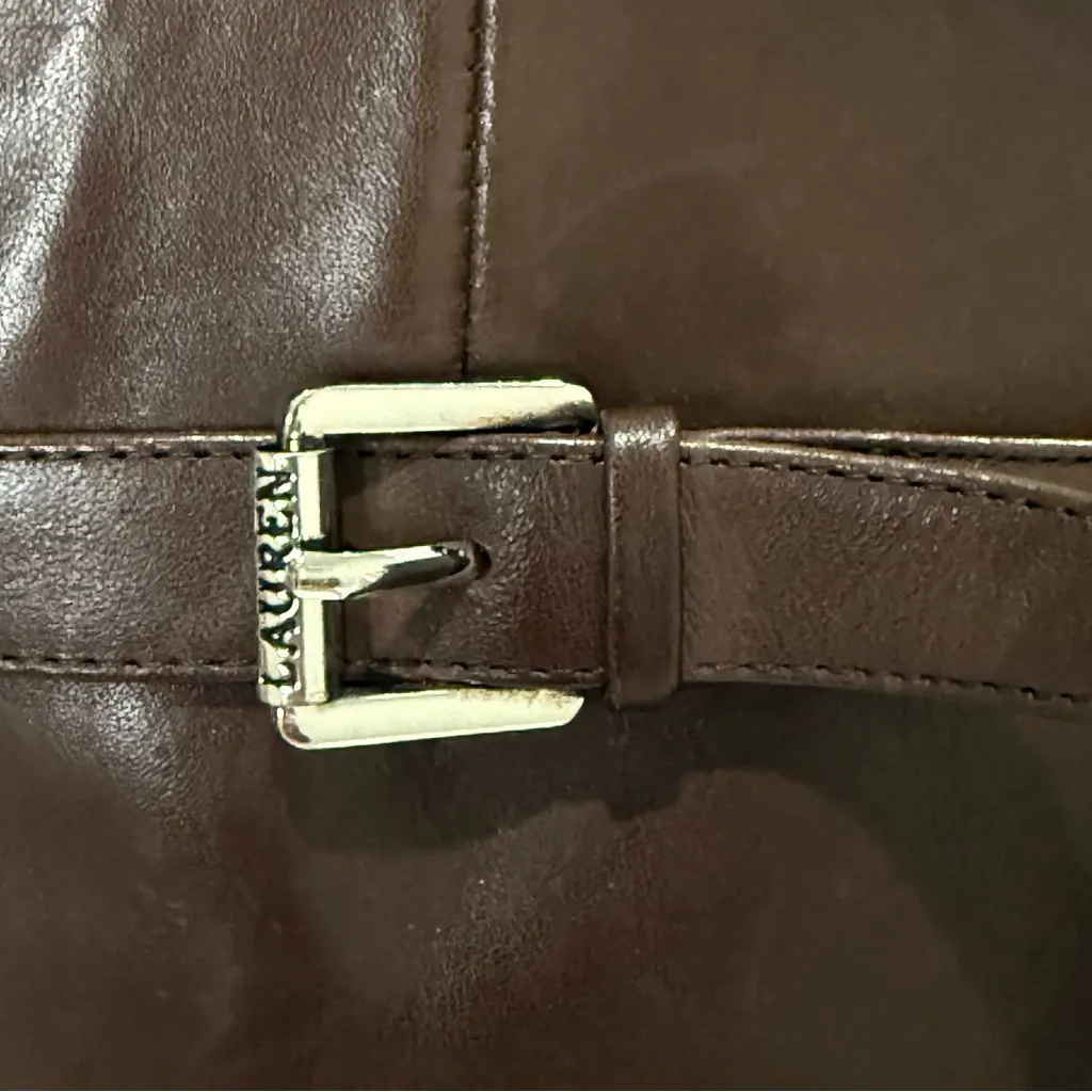 NWT Lauren Ralph Lauren Susie Leather Boots 5.5 Brown Knee High Classic Chic - Image 8