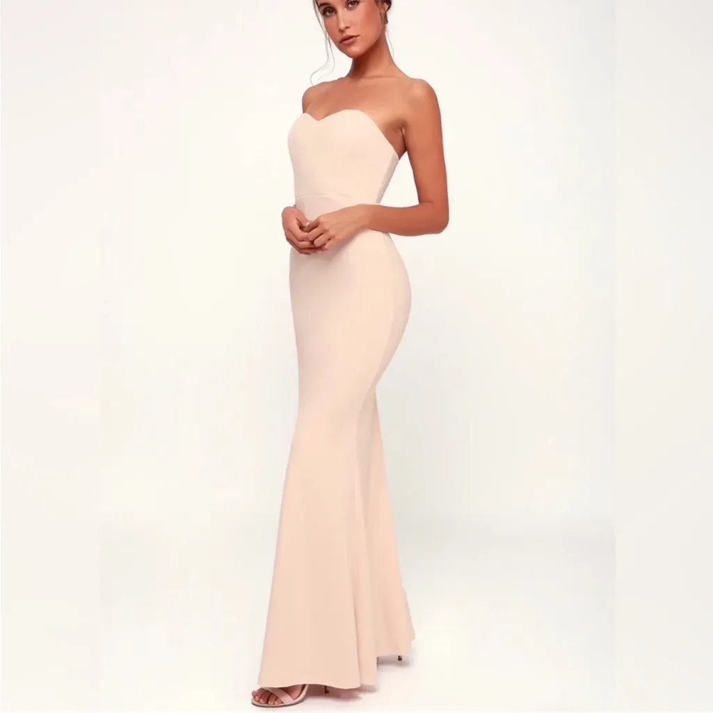 Lulus Stand in the Spotlight Blush Strapless Maxi Dress - Image 2