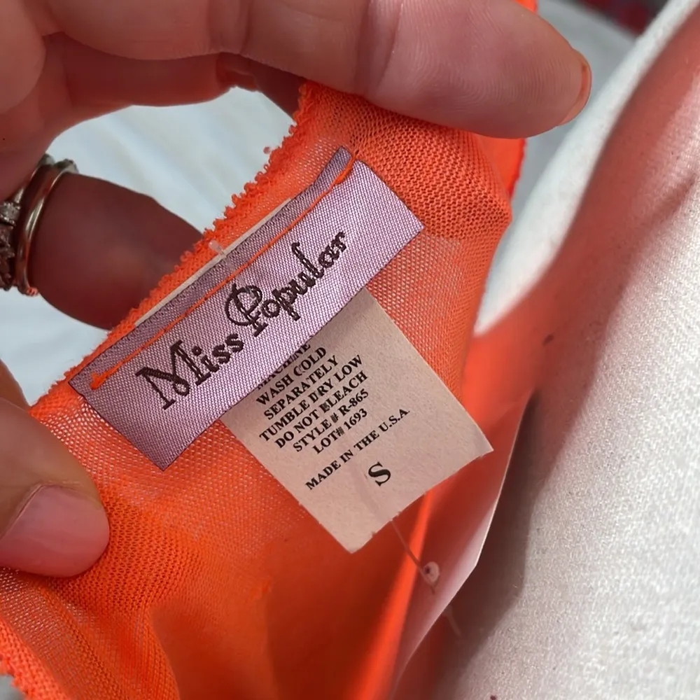 186 NWT Miss Popular Hot Orange Sparkle Athletic I Sweat Awesomeness Tank Size S - Image 4