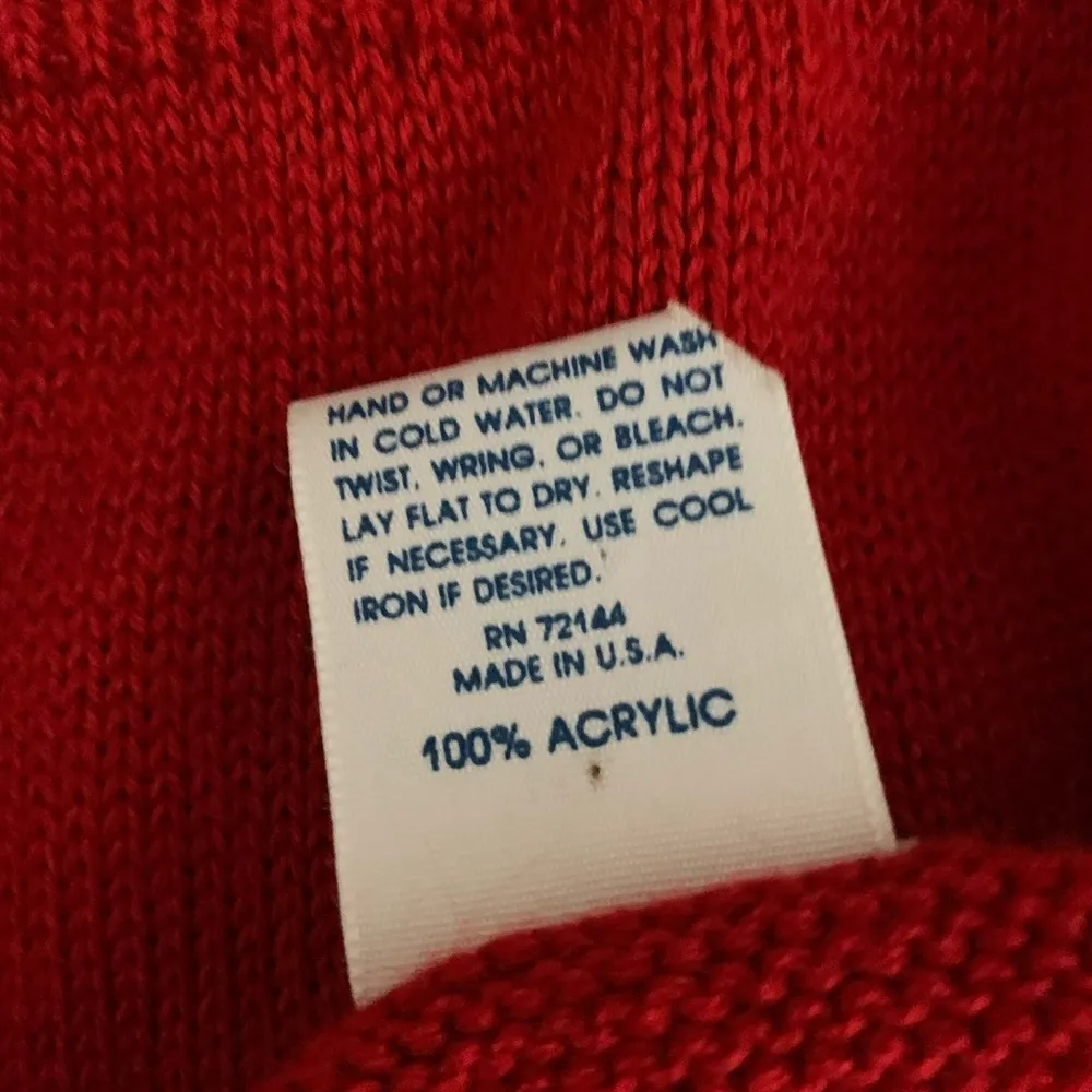 Vintage Cap Sleeve Sweater Vest Size Medium Red - Image 3