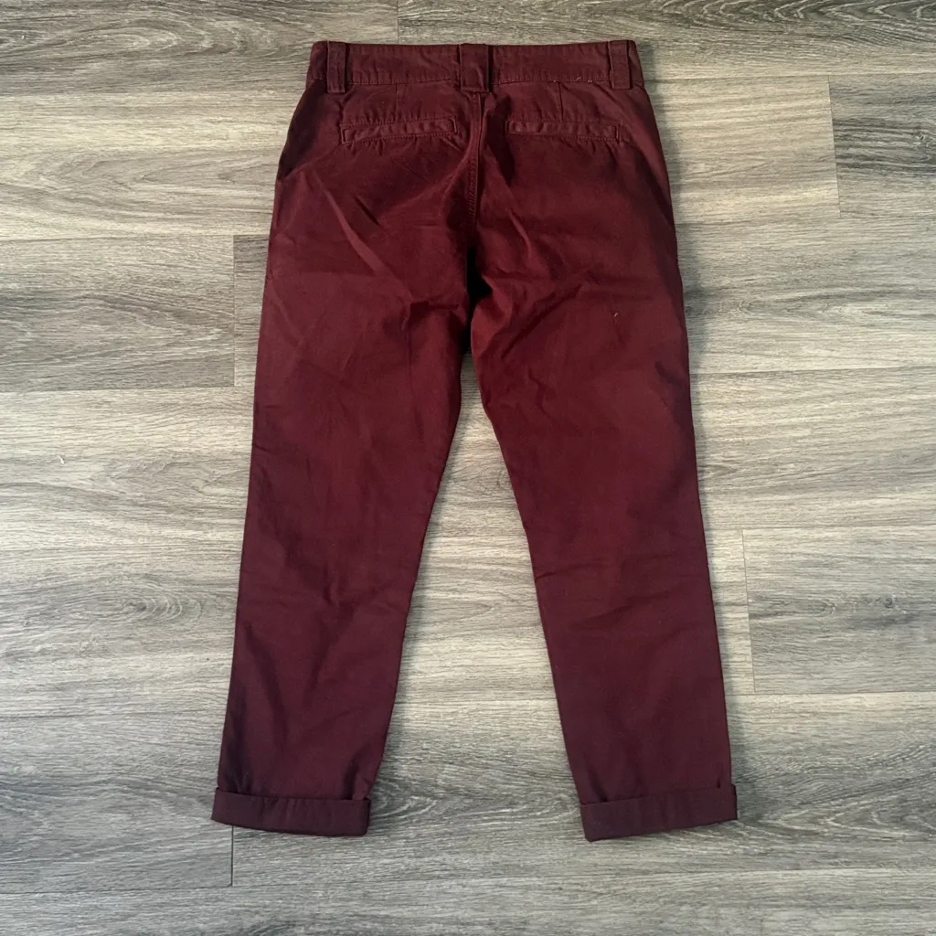 Current/Elliott Deep Red Pants Size 26 Women’s Zip Pocket Cropped The Encode - Image 3