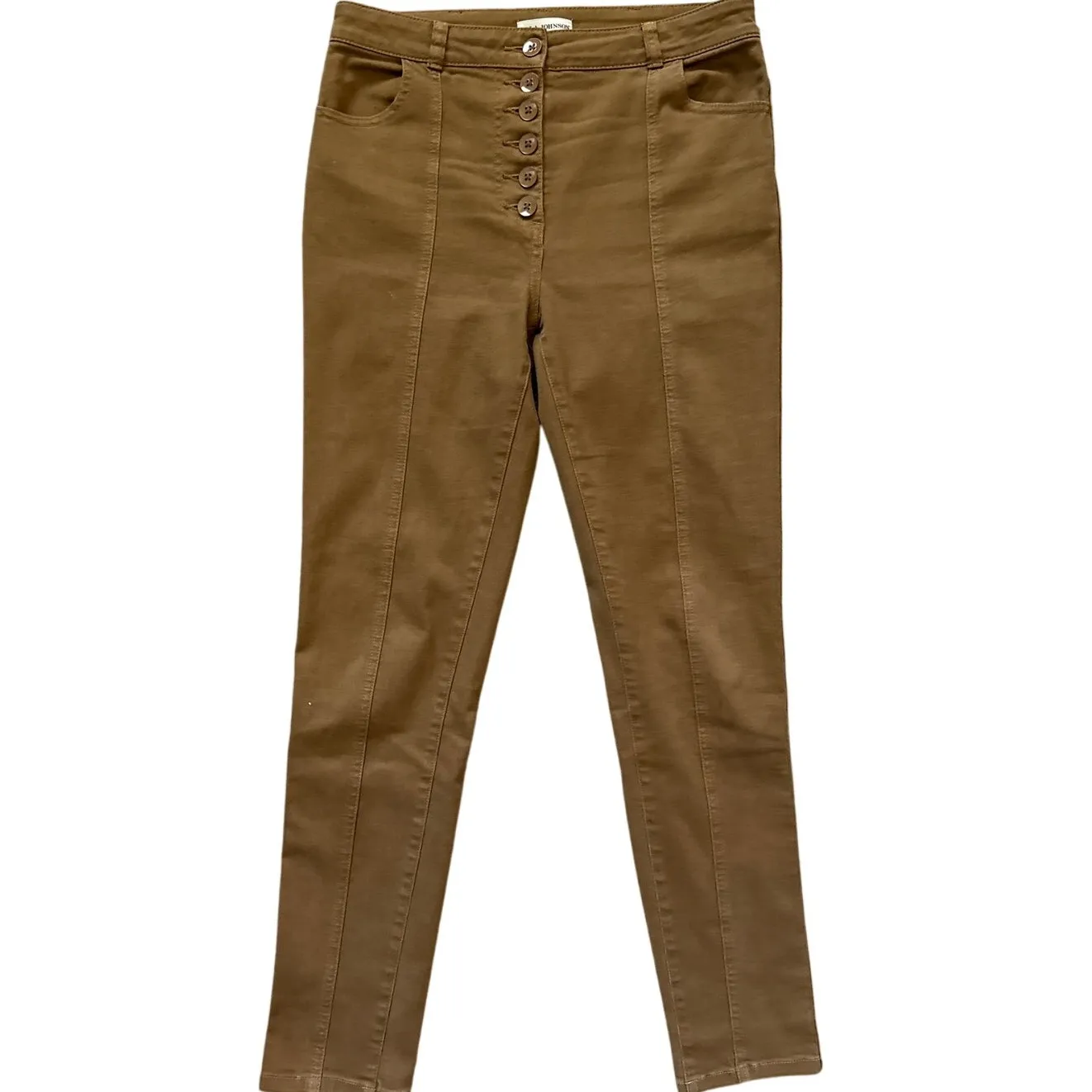 Ulla Johnson Button Fly High-Rise Straight Leg Pants in Camel Size 2 - Image 2