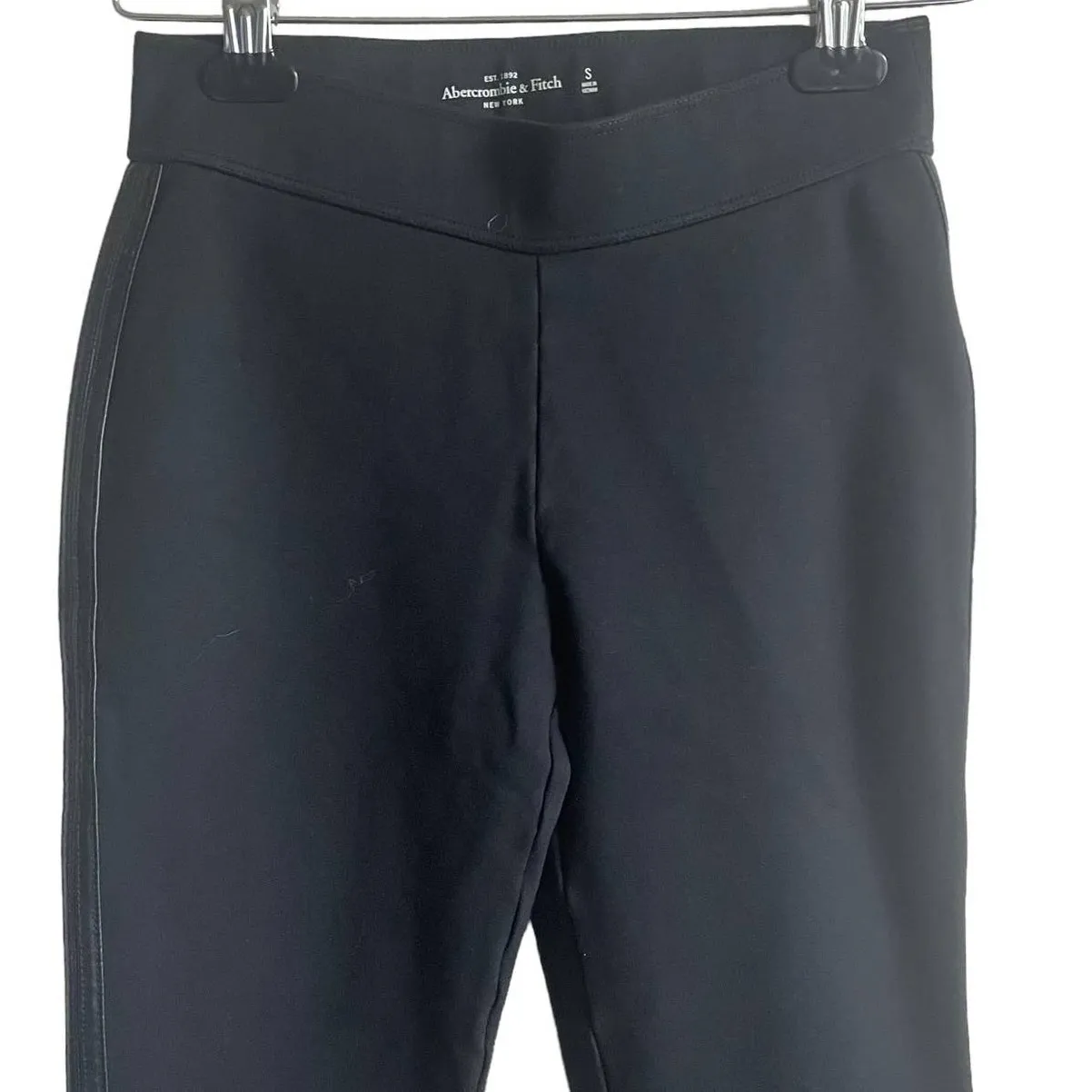 Y2K Retro Abercrombie & Fitch Women Pants‎ S Faux Leather Trim Comfort Stretch - Image 5