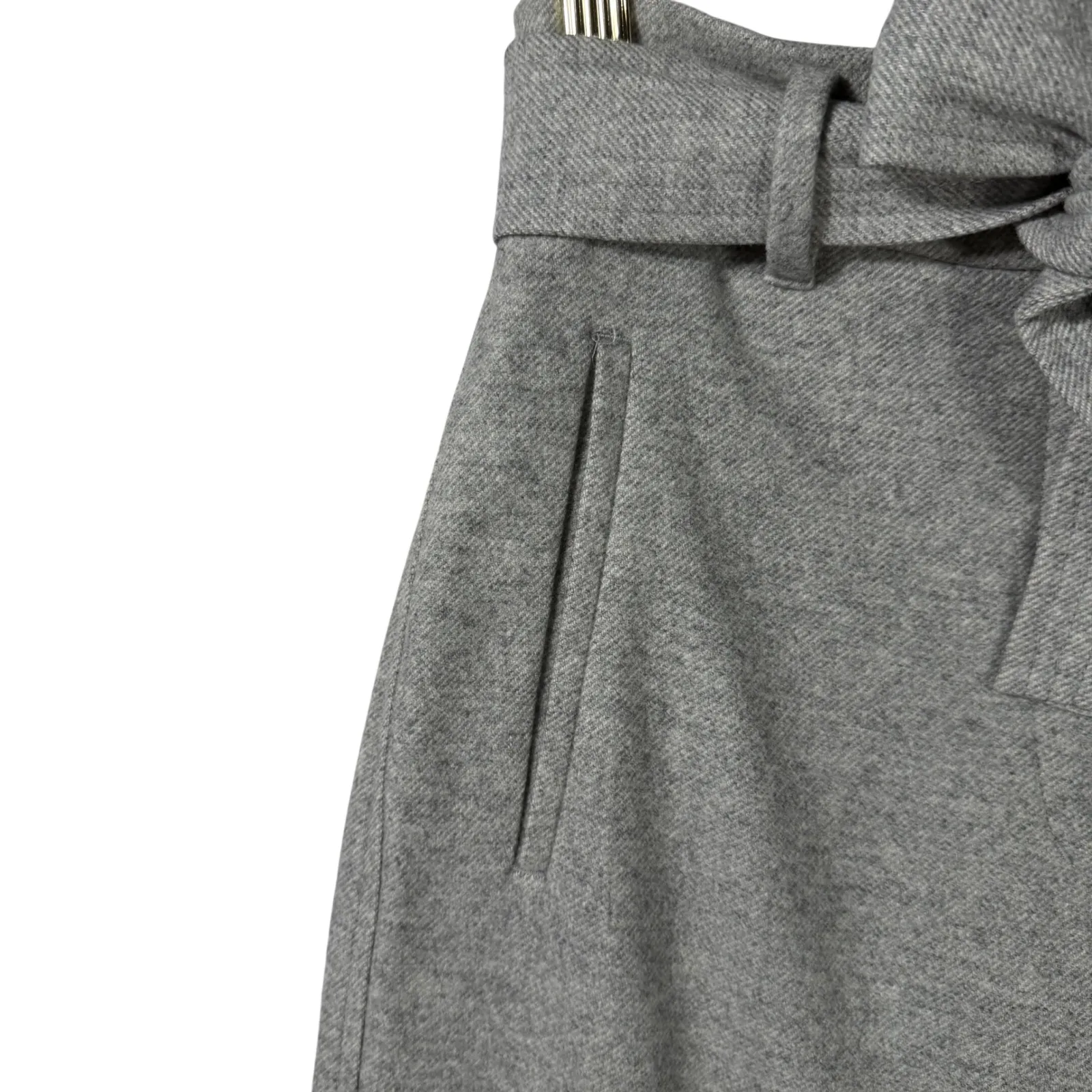 Wilfred Aritzia Pants 4 Wool Cashmere Tie Waist Gray High Rise Cropped Ankle - Image 6