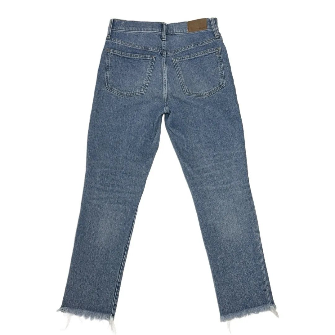 Madewell The Perfect Vintage Jeans Straight Leg Sz 27 Ainsworth Frayed LightWash - Image 3