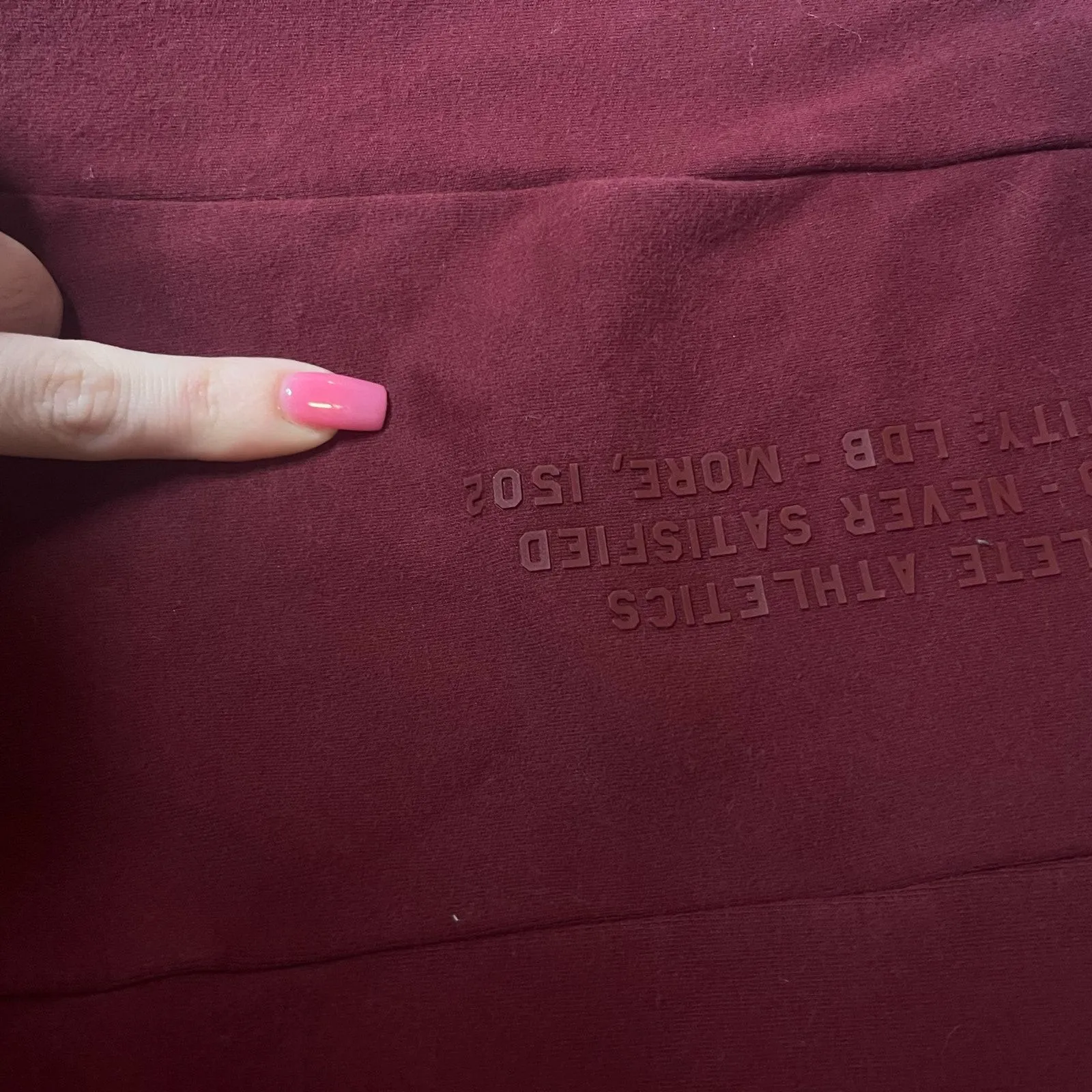 Alphalete Cropped Hoodie Burgundy Maroon Athleisure Gym Sweatshirt Sz Medium - Image 8