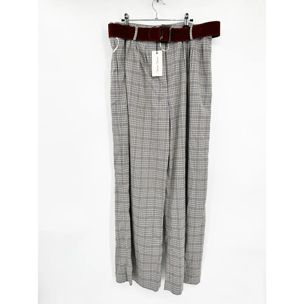 Cara Cara Soho Pants in Hannon Plaid Turtledove Tweed 14 NEW Brown - Image 2