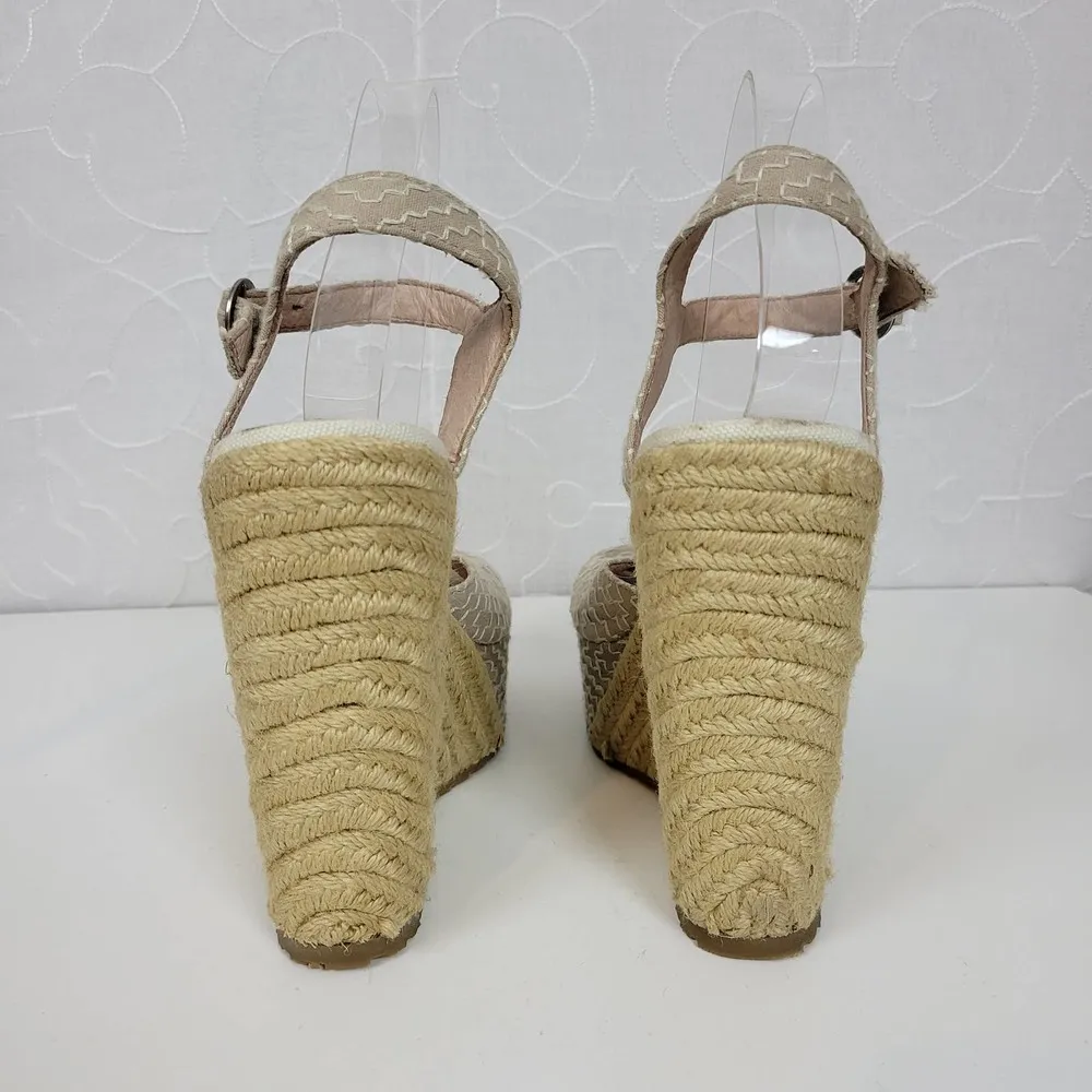 Charles David Womens Sandals Size 10 Taupe Wedge Heel Slingback Espadrille - Image 58