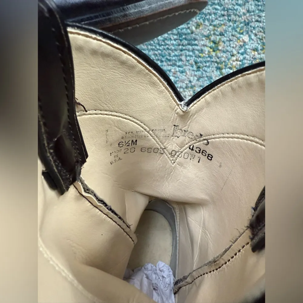 Vintage Laredo dark brown mid western cowboy boots, size 6.5 - Image 4