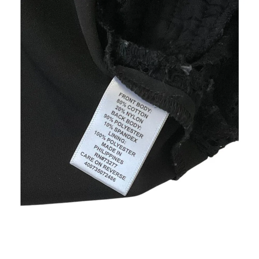 Elle Black Lace Long Waistcoat Blazer Women Size XS | 55-29 - Image 4