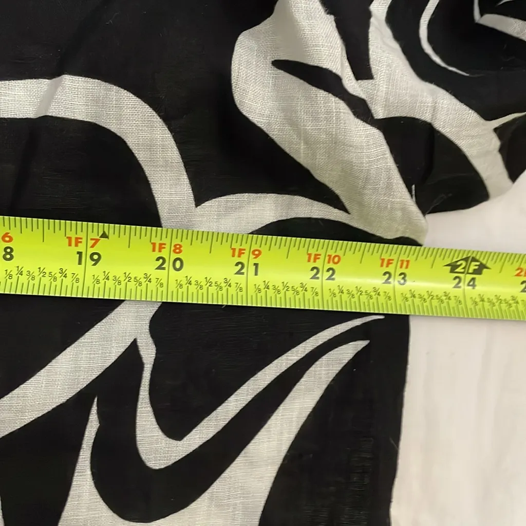 Magaschoni Black & White Floral Linen Cropped Jacket Top Womens Size Small Boxy - Image 7