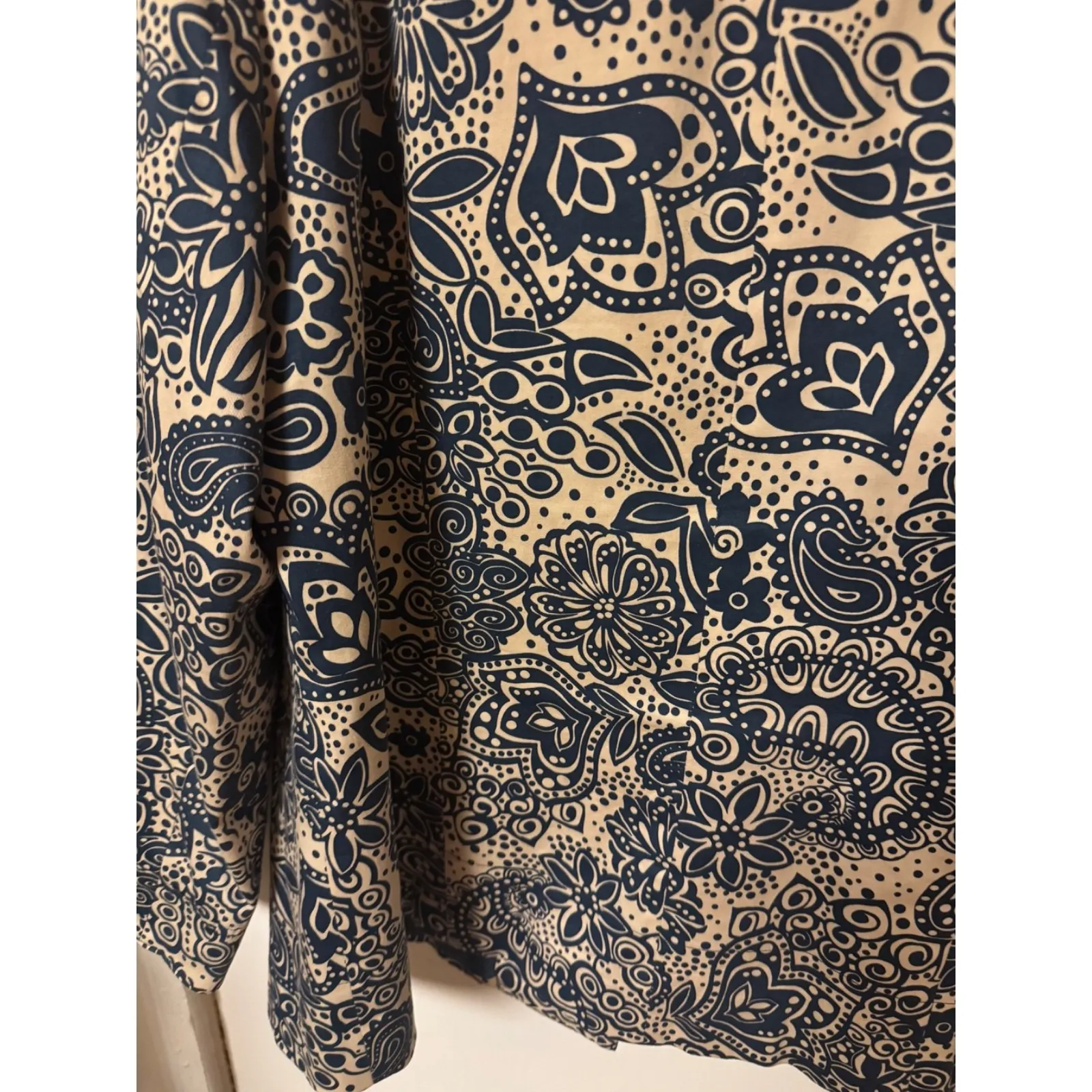 Requirements Womens Jacket Blue Batik Print Sz XL - Image 12