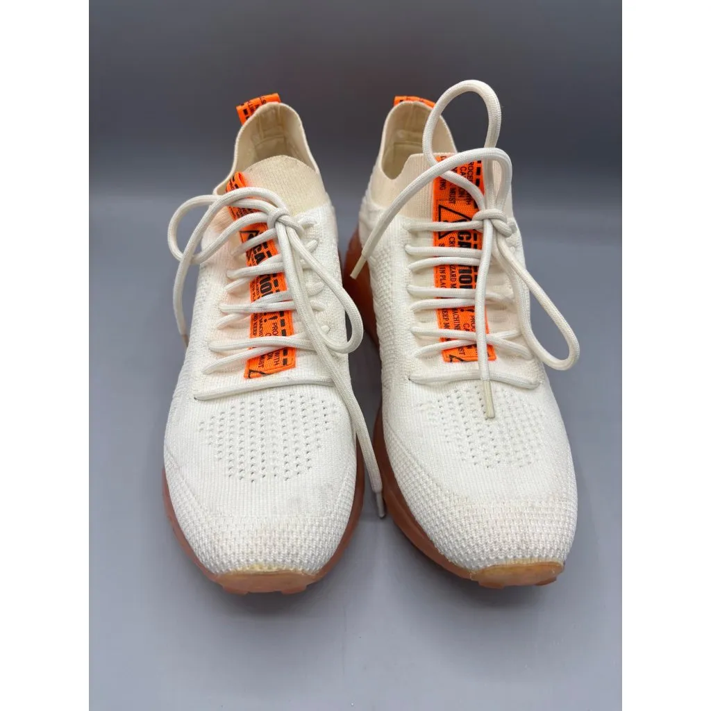 Steve Madden Cello White Orange Knit Sneakers Wedge Sole Womens Size‎ 9 M - Image 2
