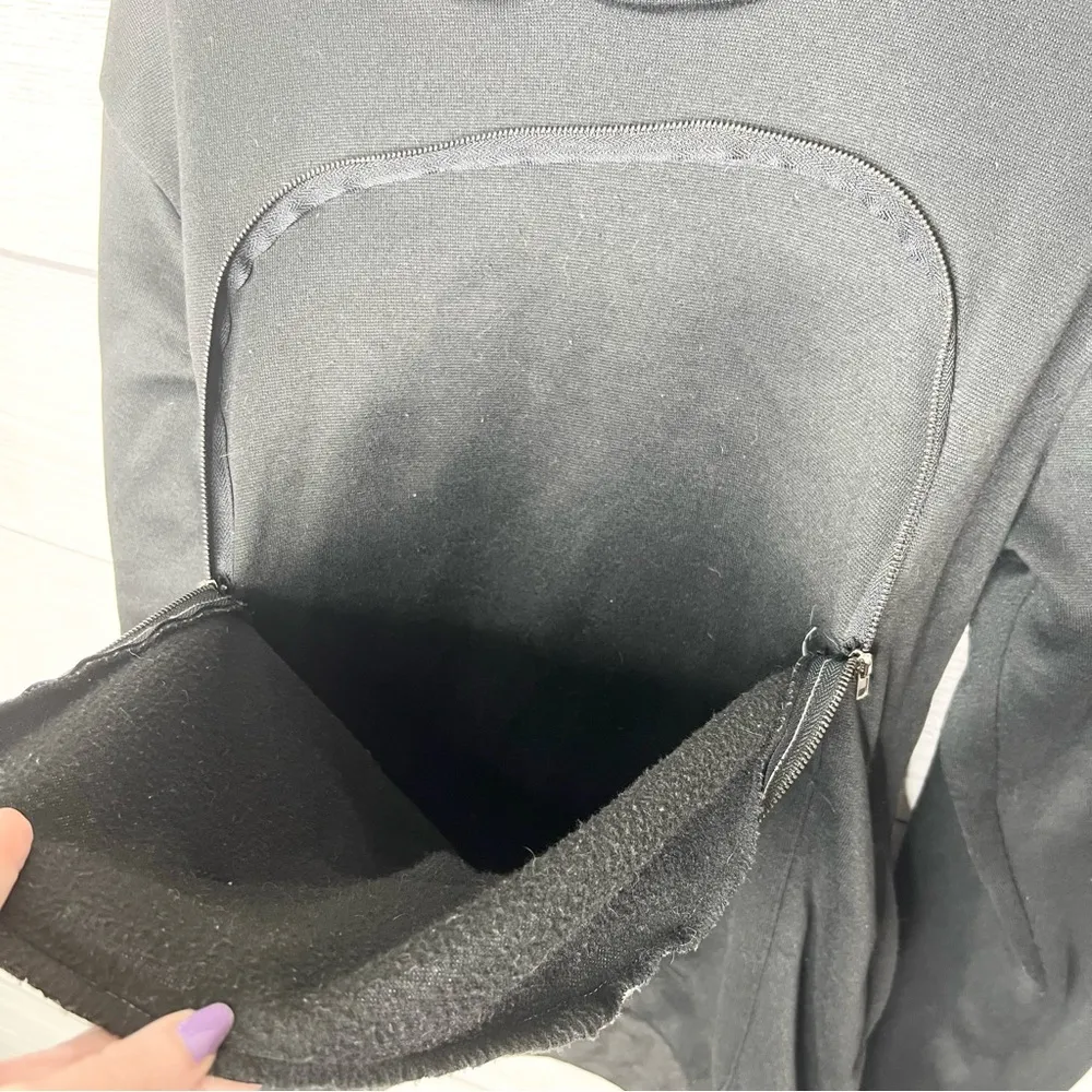 Black Cat Graphic Hoodie Sweatshirt with Cat Carrier Kangaroo Pouch Size XL - Image 4