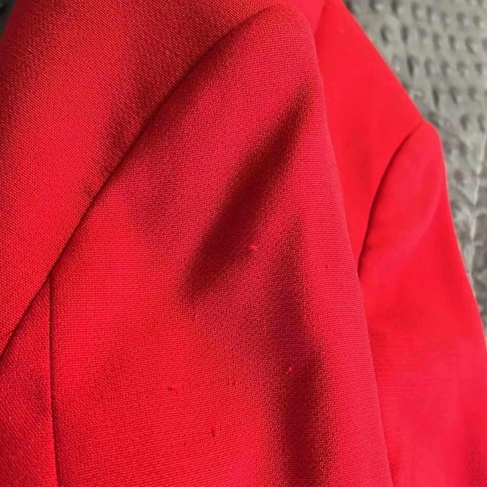 Worthington PS blazer w/shoulder pads cherry cordial 1 button front 3 button slv - Image 9