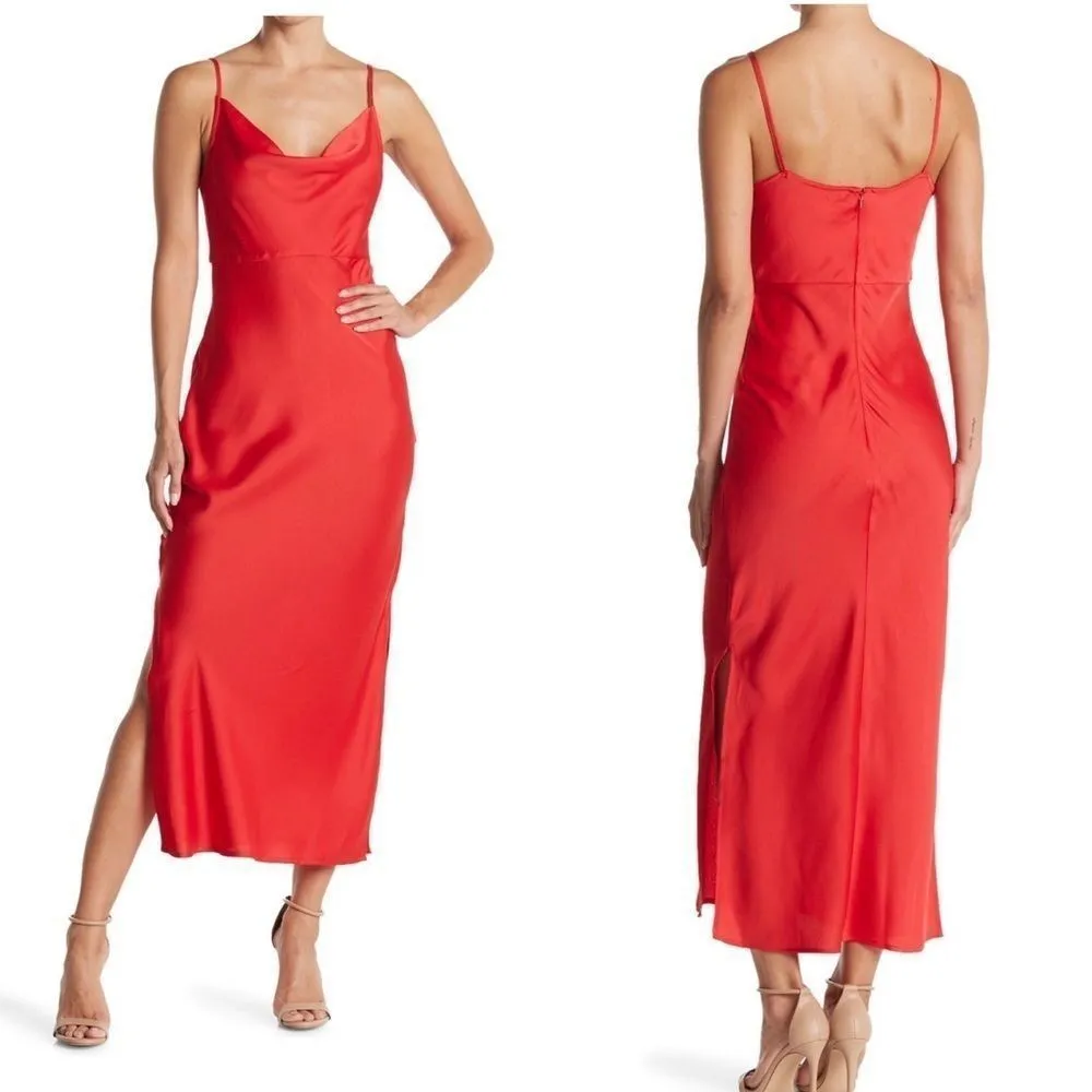 Taylor Midi Slip Midi Dress, Holiday/Christmas Party‎ Dress, Red, Size 10, NWT Red - Image 2