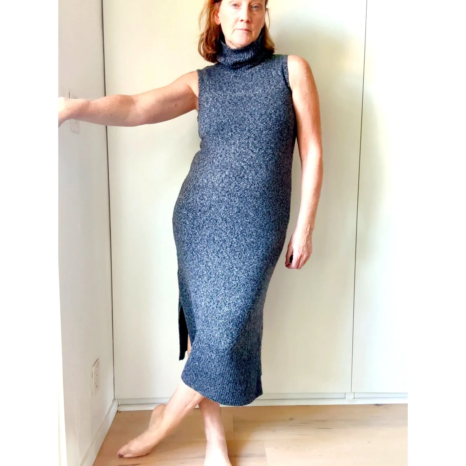 Rachel Rachel  Turtleneck sweater dress Size XS Midi Gray Fall Fashion Staple - Image 2